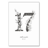 Tafel 17 Mooie Bloemenschets Krans Bruiloft Kaart (Voorkant)