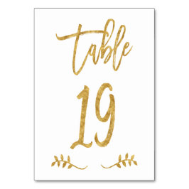 Tafel 19 | Elegante Gouden Handgeschreven Geborste Kaart