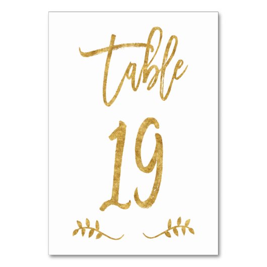 Tafel 19 | Elegante Gouden Handgeschreven Geborste Kaart (Achterkant)