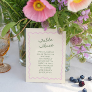 Tafel 3 kaart 'Love in Bloom Whimsical Handwritten