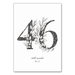 Tafel 46 Mooie bloemenschetsen krans Bruiloft Kaart