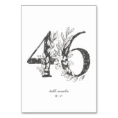 Tafel 46 Mooie bloemenschetsen krans Bruiloft Kaart (Voorkant)