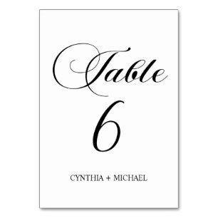 Tafel 6 Modern Schrift Tafelnummer Bruiloft