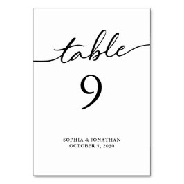 Tafel 9 Zwarte Calligrafie Persoonlijke Trouwdag Kaart