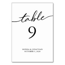 Tafel 9 Zwarte Calligrafie Persoonlijke Trouwdag