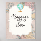 Tafel Baby shower bagageaanvraag reizen Poster (Voorkant)