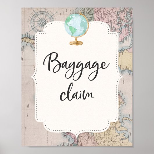 Tafel Baby shower bagageaanvraag reizen Poster (Voorkant)