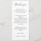 Tafel bedankkaart, plaats instelling Kaart, dank Menu (Voorkant)