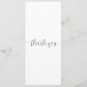 Tafel bedankkaart, plaats instelling Kaart, dank Menu (Achterkant)