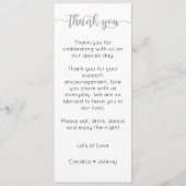 Tafel bedankkaart, plaats instelling Kaart, dank Menu (Voorkant)