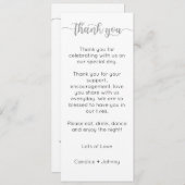 Tafel bedankkaart, plaats instelling Kaart, dank Menu (Voorkant / Achterkant)