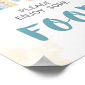 Tafel Blue Boho Rainbow Shower Poster (Hoek)