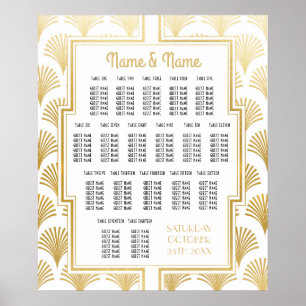 Tafel Bruiloft Gatsby Deco Jaren 20 Zitplaatsen 18 Poster