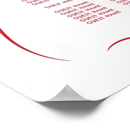 Tafel bruiloft Zitplaatsen 12 Hand getrokken grill Poster (Hoek)