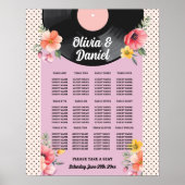 Tafel Bruiloft Zitplaatsen 12 Record Muziek jaren  Poster (Voorkant)