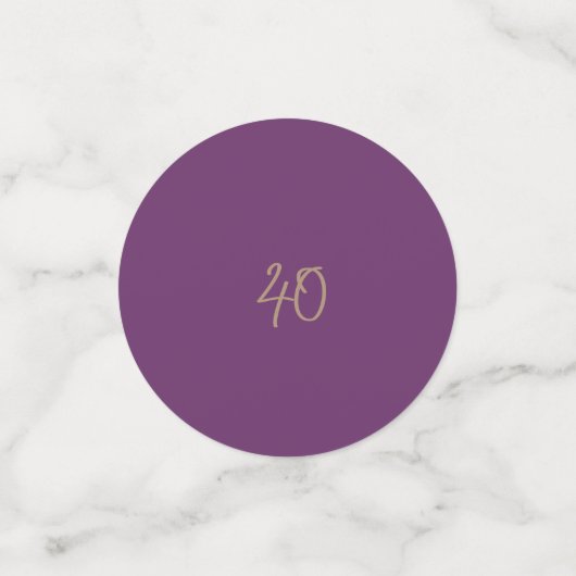 Tafel Confetti 40e verjaardag (Kleine voorkant)