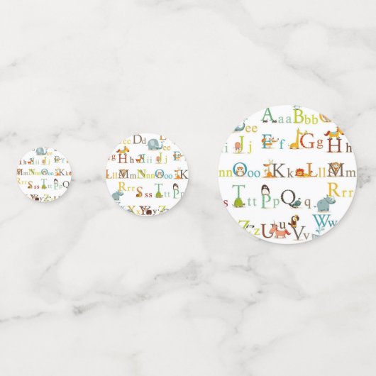 Tafel Confetti - alfabet (Achterkanten)