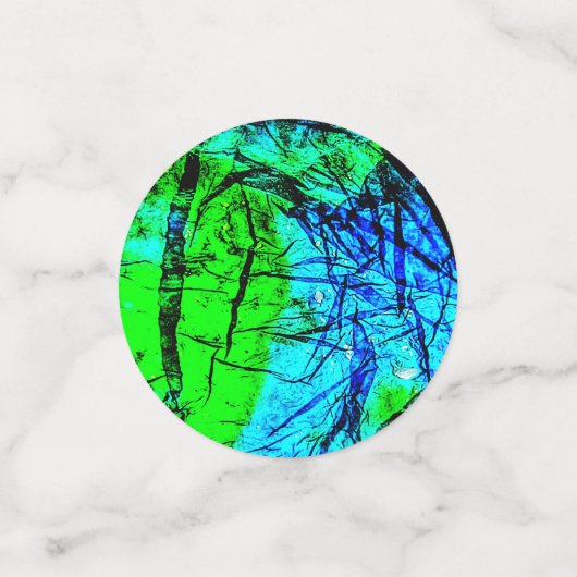 Tafel Confetti blauw abstract gerecycled plastic (Kleine voorkant)