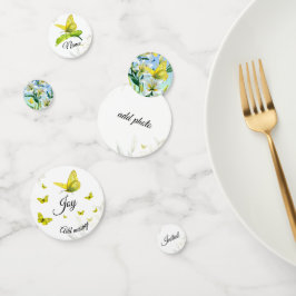 Tafel Confetti Witte Lelie Gele Vlinder