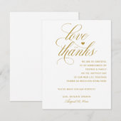 Tafel Dankkaartjes | Koninklijke Calligrafie (Goud Bedankkaart (Voorkant / Achterkant)