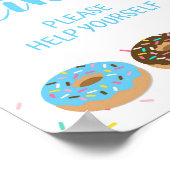 Tafel Drink Blauw Donut Sprinkle Shower Sign Poster (Hoek)