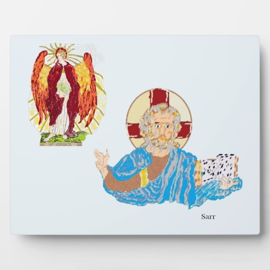 Tafel Easel & Canvas: Aartsengelen, Uriel & Jezus Fotoplaat (Voorkant)