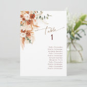 Tafel Eén Moderne Terracotta Tafelkaart Bruiloft Kaart (Staand voorkant)