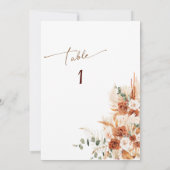 Tafel Eén Moderne Terracotta Tafelkaart Bruiloft Kaart (Achterkant)