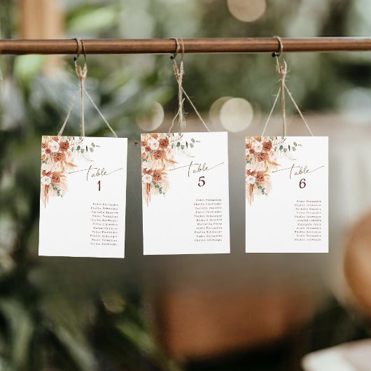 Tafel Eén Moderne Terracotta Tafelkaart Bruiloft Kaart