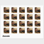 Tafel en stoelen, zogenaamde Bromley-by-Bow Vierkante Sticker (Vel)