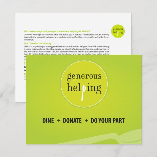 Tafel Kaart (Voorkant / Achterkant)