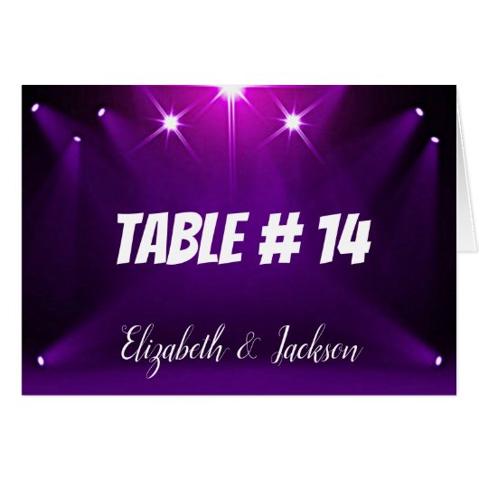 Tafel Kaart #14 - In de Spotlight Wedding / Party (Voorkant Horizontaal)