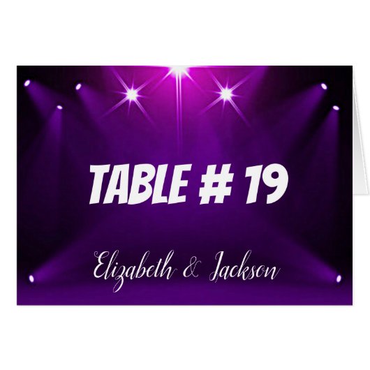 Tafel Kaart #19 - In de Spotlight Wedding/Party (Voorkant Horizontaal)