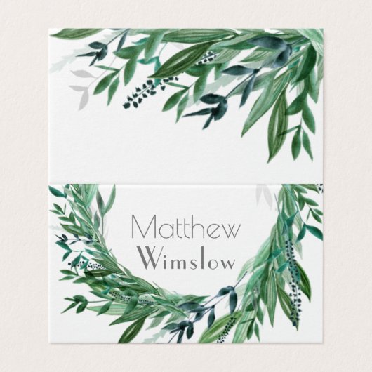 Tafel Kaart, groen ontwerp Kaart (Buitenkant ongevouwen)