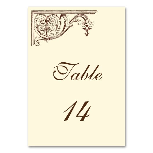 Tafel Kaart nummer bruiloft Vintage (Achterkant)