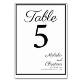 Tafel Kaart tafel nummer voor een moderne bruiloft (Achterkant)