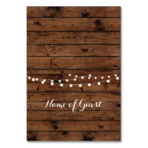 Tafel Kaarten Naam van de gast Wedding Wood Place