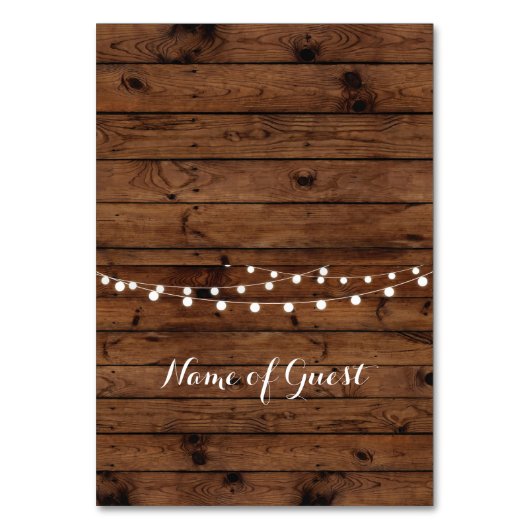 Tafel Kaarten Naam van de gast Wedding Wood Place (Voorkant)