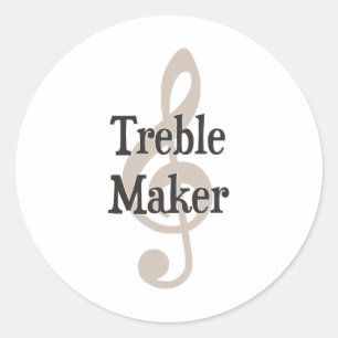 Tafel Maker Clef Musical Trouble Maker Ronde Sticker
