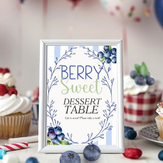 Tafel met blauwe bessen dessert "Berry Sweet" bord Kaart