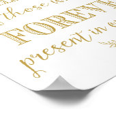 Tafel met huwelijksherinneringen Gedrukt ter naged Poster (Hoek)