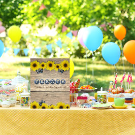 Tafel met traktaties Rustieke Zonnebloem Baby Show Poster