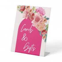 Tafel met waterverf bloemmotief in heldere roze ti