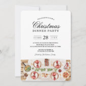 Tafel met waterverf eten | Kerst diner Kaart (Voorkant)