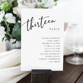 Tafel Nummer 13 Dertien Zitplaatskaart Kaart