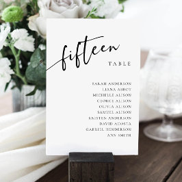 Tafel Nummer 15 Vijftien Zitplaatskaart Kaart