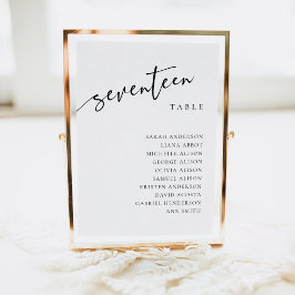 Tafel Nummer 17 Zeventien Zitplaatskaart Kaart