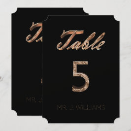 Tafel Nummer 5 Zwart Goud Elegante Escortkaart Kaart