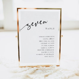 Tafel Nummer 7 Zeven Zitplaatskaart Kaart