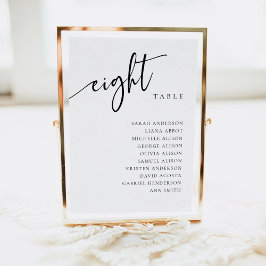 Tafel Nummer 8 Acht Zitplaatskaart Kaart